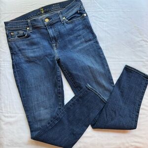 7 For All Mankind Women's Dark Blue Skinny Jeans size 28